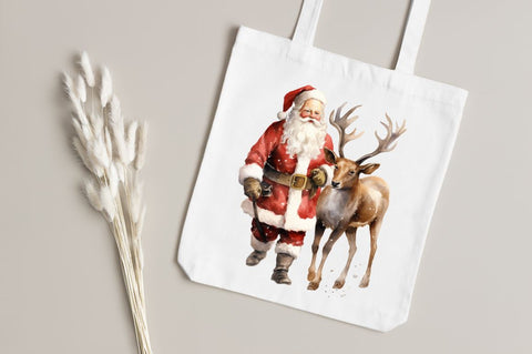 Watercolor Santa Claus Clipart Bundle Sublimation Regulrcrative 