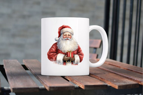 Watercolor Santa Claus Clipart Bundle Sublimation Regulrcrative 