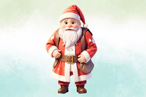 Watercolor Santa Claus Clipart Sublimation Rupkotha 