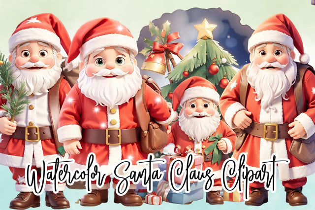 Watercolor Santa Claus Clipart Sublimation Rupkotha 