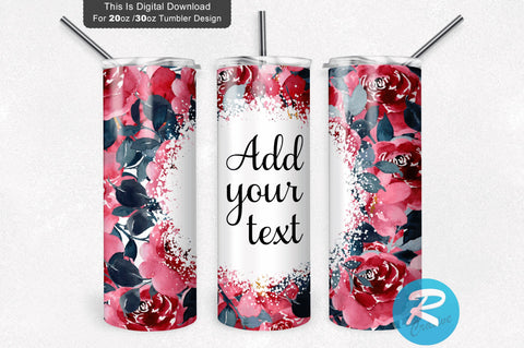 Watercolor Seamless Floral 20 oz / 30 oz Tumbler PNG Sublimation Regulrcrative 