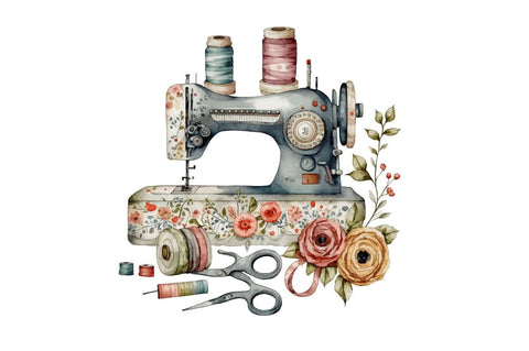 Watercolor Sewing Clipart Bundle Sublimation Regulrcrative 