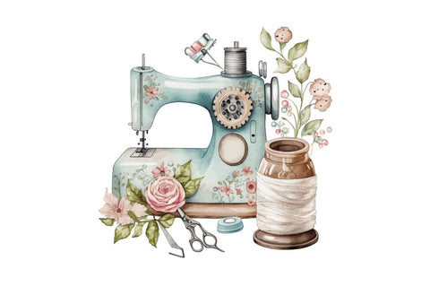 Watercolor Sewing Clipart Bundle Sublimation Regulrcrative 