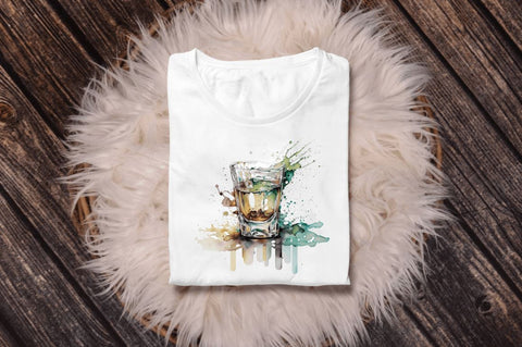 Watercolor Shot Glass Clipart Bundle Sublimation Regulrcrative 