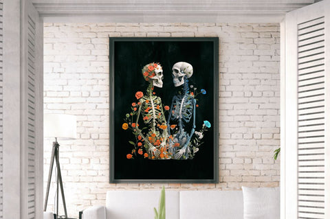 Watercolor Skeleton Couple Clipart Bundle Sublimation Regulrcrative 