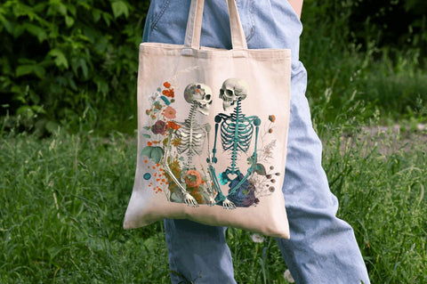 Watercolor Skeleton Couple Clipart Bundle Sublimation Regulrcrative 