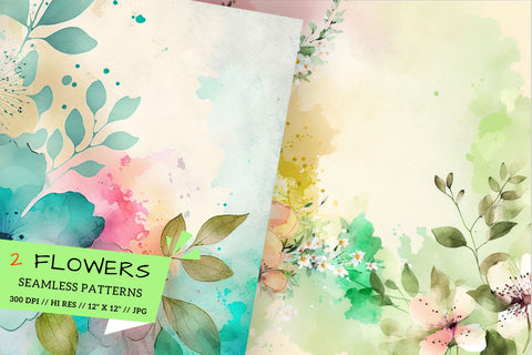 Watercolor Spring Floral Background, spring floral background, abstract floral background Digital Pattern FloridPrintables 
