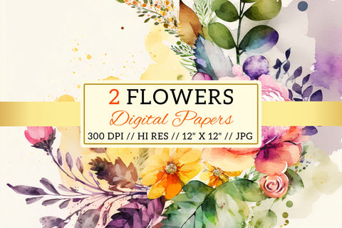 Watercolor Spring Floral Background, spring floral background Digital Pattern FloridPrintables 