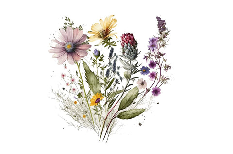 Watercolor Spring Flowers Background Sublimation Regulrcrative 