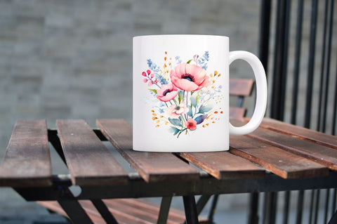 Watercolor Spring Flowers bundle Sublimation Regulrcrative 