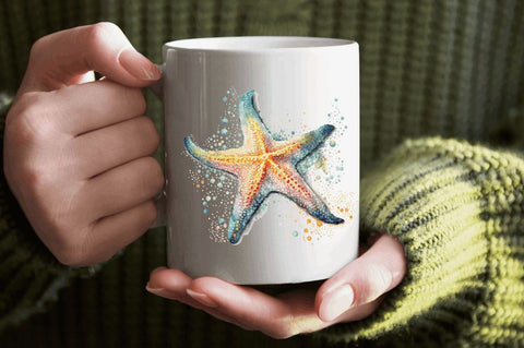 Watercolor Starfish Clipart Bundle Sublimation Regulrcrative 