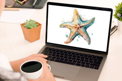 Watercolor Starfish Clipart Bundle Sublimation Regulrcrative 