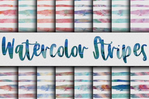 Watercolor Stripes Digital Paper Designs SVG Old Market 