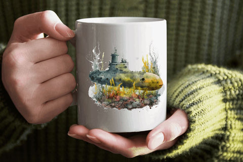 Watercolor Submarine Clipart Bundle Sublimation Regulrcrative 