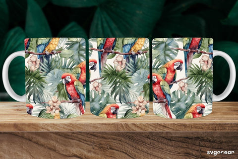 Watercolor Summer Mug Wrap | 11 oz | Sublimation SVG SvgOcean 