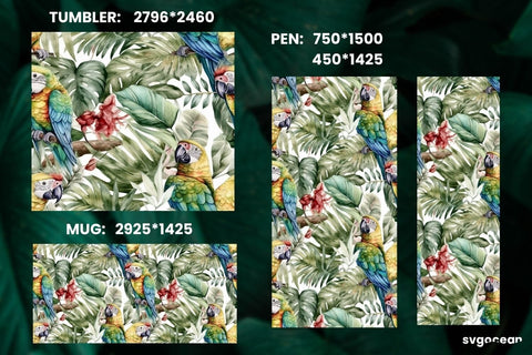 Watercolor Summer Sublimation | Tumbler Wrap | Mug | Pen SVG SvgOcean 