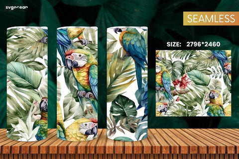 Watercolor Summer Tumbler Wrap | Skinny 20 oz | Sublimation SVG SvgOcean 