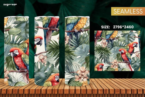 Watercolor Summer Tumbler Wrap | Skinny 20 oz | Sublimation SVG SvgOcean 