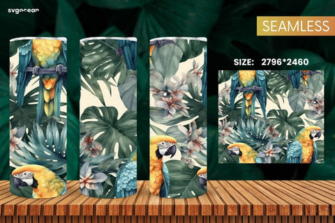 Watercolor Summer Tumbler Wrap | Skinny 20 oz | Sublimation SVG SvgOcean 