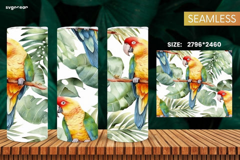 Watercolor Summer Tumbler Wrap | Skinny 20 oz | Sublimation SVG SvgOcean 