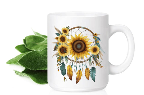 Watercolor Sunflower Dreamcatcher Clipart Bundle Sublimation Regulrcrative 