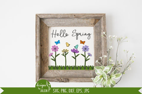 Watercolor SVG, Hello Spring SVG Designs by Jolein 