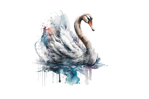 Watercolor Swan clipart Bundle Sublimation Regulrcrative 