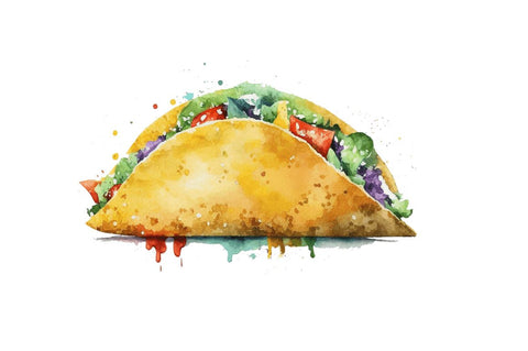 Watercolor Taco clipart Bundle Sublimation Regulrcrative 