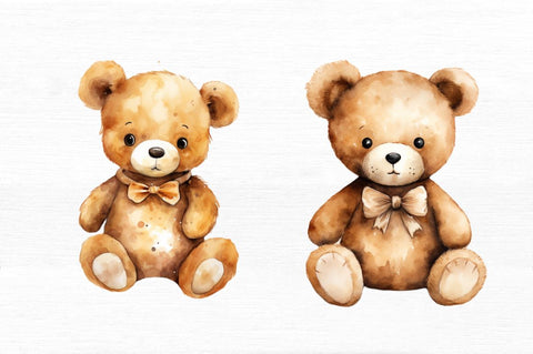 Watercolor Teddy Bear Clipart bundle Sublimation Regulrcrative 