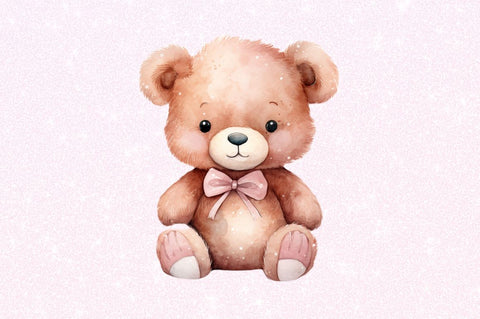 Watercolor Teddy Bear Clipart bundle Sublimation Regulrcrative 