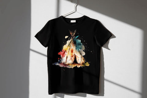 Watercolor Teepee Clipart Bundle Sublimation Regulrcrative 