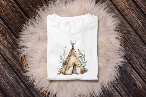 Watercolor Teepee Clipart Bundle Sublimation Regulrcrative 