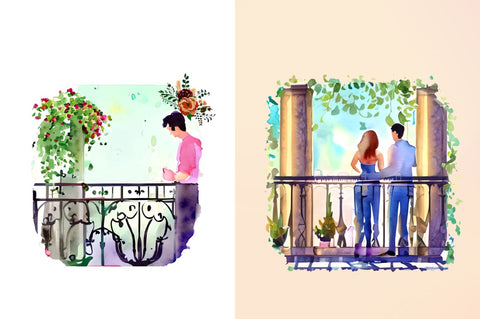 Watercolor The Bride and Groom Sublimation Bundle Sublimation Regulrcrative 