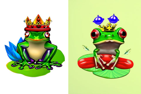 Watercolor The Prince Frog Clipart Bundle Sublimation Regulrcrative 