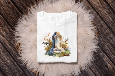 Watercolor Tombstone Clipart Bundle Sublimation Regulrcrative 