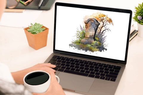 Watercolor Tombstone Clipart Bundle Sublimation Regulrcrative 