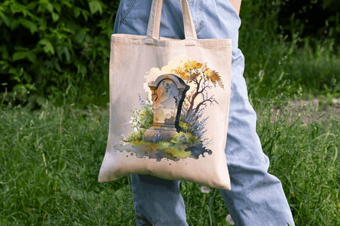 Watercolor Tombstone Clipart Bundle Sublimation Regulrcrative 