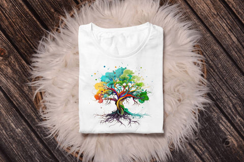Watercolor Tree of Life Clipart Bundle Sublimation Regulrcrative 