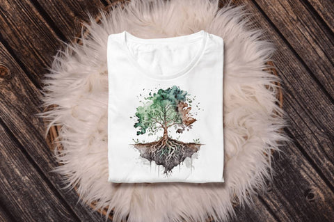 Watercolor Tree Roots Clipart Bundle Sublimation Regulrcrative 