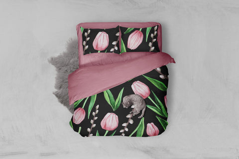 Watercolor tulip pattern. Spring digital paper Digital Pattern Yustaf Art Store 