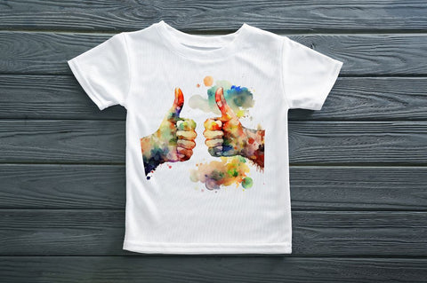 Watercolor Two Thumbs Up Clipart Bundle Sublimation Regulrcrative 