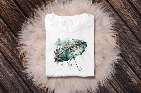 Watercolor Umbrella Clipart Bundle Sublimation Regulrcrative 