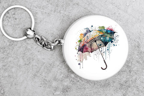 Watercolor Umbrella Clipart Bundle Sublimation Regulrcrative 