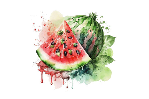 Watercolor Watermelon Clipart Bundle Sublimation Regulrcrative 