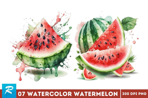 Watercolor Watermelon Clipart Bundle Sublimation Regulrcrative 