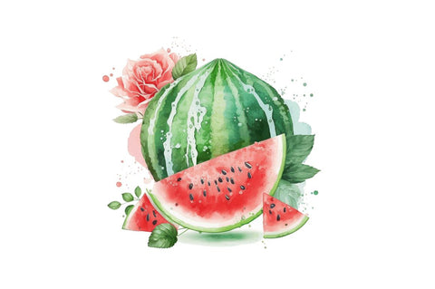 Watercolor Watermelon Clipart Bundle Sublimation Regulrcrative 