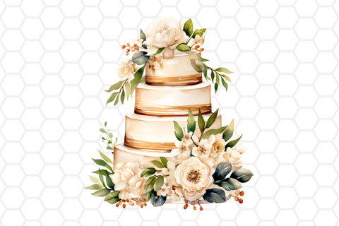 Watercolor Wedding Cake PNG files for sublimation Sublimation DreanArtDesign 