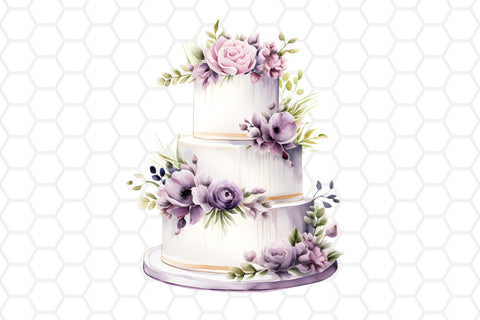 Watercolor Wedding Cake PNG files for sublimation Sublimation DreanArtDesign 