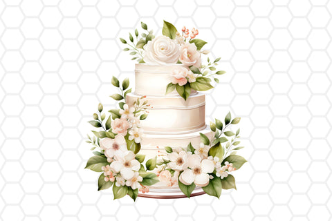 Watercolor Wedding Cake PNG files for sublimation Sublimation DreanArtDesign 