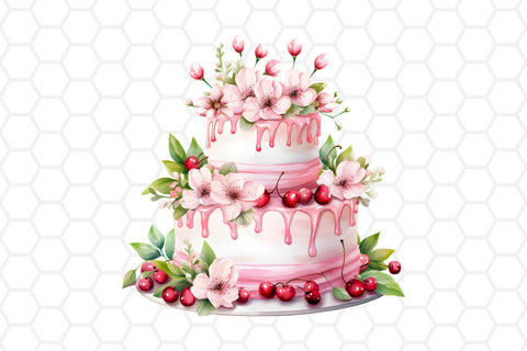 Watercolor Wedding Cake PNG files for sublimation Sublimation DreanArtDesign 